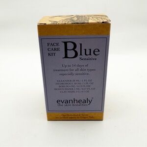 Evanhealy Blue Sensitive Face Care Kit note the sell by date